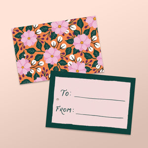 various floral design gift tags made in nz