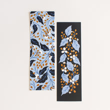 Load image into Gallery viewer, floral bookmarks navy and blue - paper goods made in new zealand