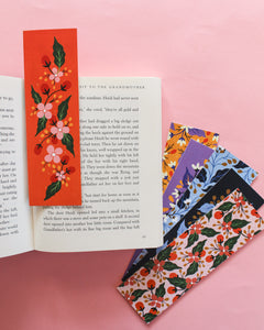 floral bookmarks colourful set of 3 - paper goods made in new zealand