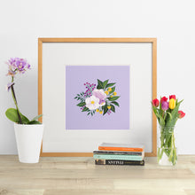 Load image into Gallery viewer, colourful bouquet of hand painted flowers art print made in new zealand